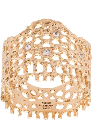 Aurélie Bidermann 18kt yellow gold & diamond lace ring