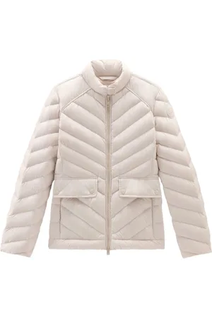 Woolrich Logo-appliqué chevron-quilted puffer jacket