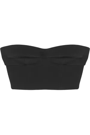 VERSACE Silk-blend bandeau cropped top