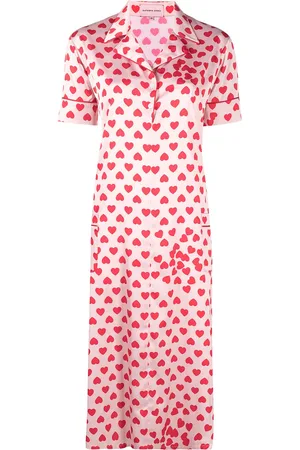 Natasha Zinko Heart-print satin shirt dress