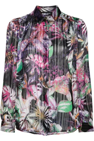 Roberto Cavalli Foliage-print metallic shirt