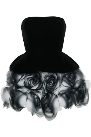 Ana Radu Floral-appliqué strapless minidress