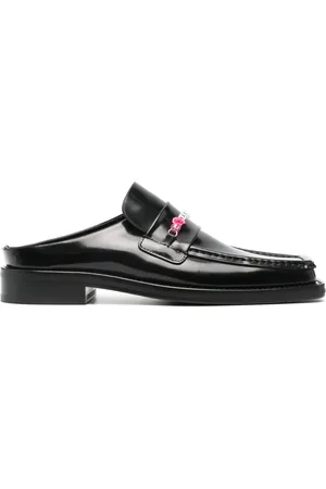 MARTINE ROSE Bead chain leather loafers