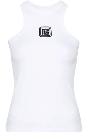 Balmain Logo-embroidered top