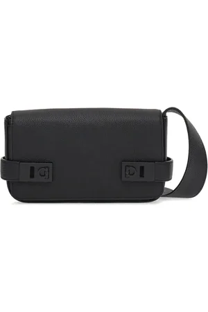 Salvatore Ferragamo Gancini-buckle leaher messenger bag