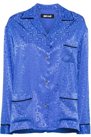 Roberto Cavalli Logo snake-jacquard shirt