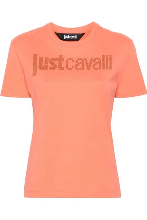Roberto Cavalli Rhinestone-embellished logo T-shirt