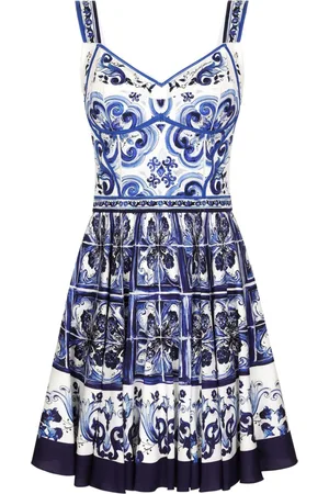 Dolce & Gabbana Majolica-print bustier minidress