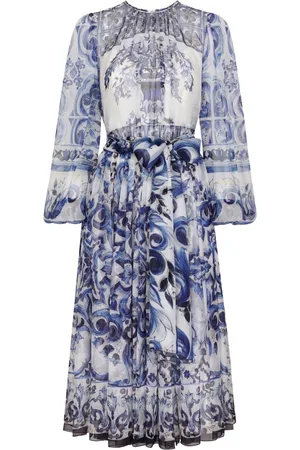 Dolce & Gabbana Majolica-print silk midi dress