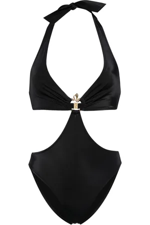 Roberto Cavalli Metallic-snake one-piece