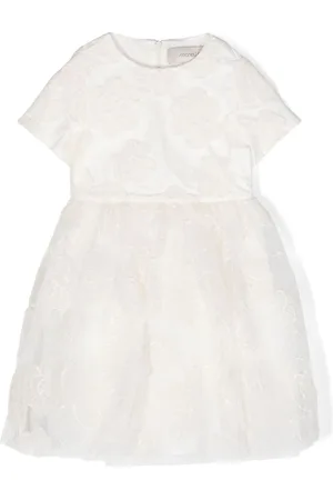 Simonetta Floral-embroidered tulle dress