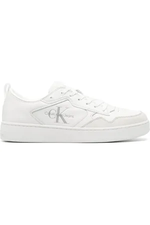 Calvin Klein Debossed-logo leather trainers
