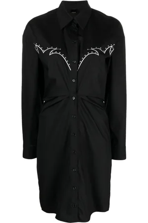 Pinko Embroidered cotton shirt dress