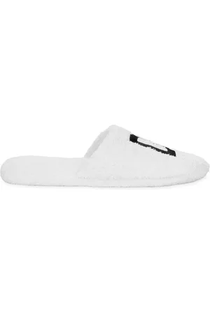 Dolce & Gabbana Embroidered-logo cotton slippers