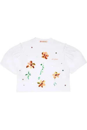 Marni Sequin-embellished cotton T-shirt