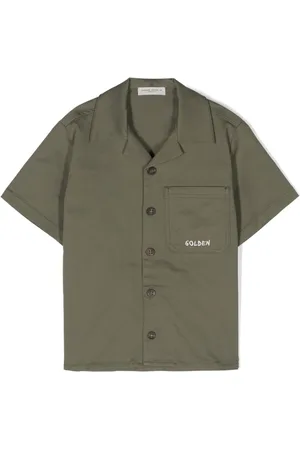 Golden Goose Camp-collar twill shirt
