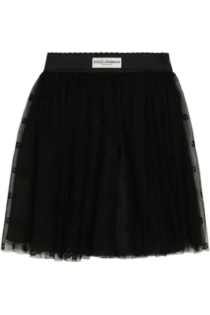 Dolce & Gabbana Logo-patch tulle skirt