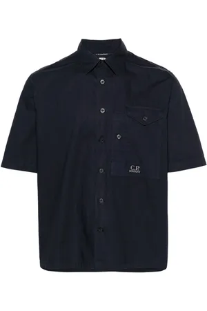 C.P. Company Logo-embroidered cotton shirt