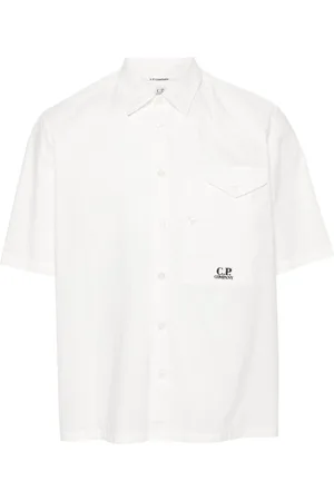 C.P. Company Logo-embroidered cotton shirt