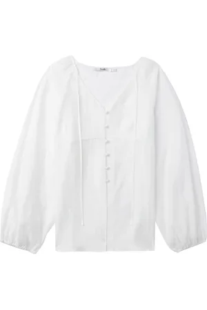 B+AB V-neck button-up blouse