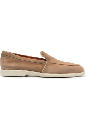 santoni Almond suede loafers