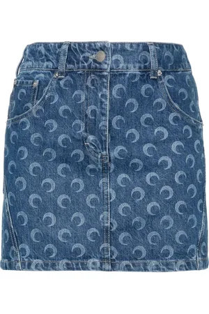 Marine Serre Deadstock denim mini skirt