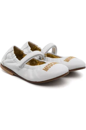 Moschino Logo-embroidered ballerina shoes