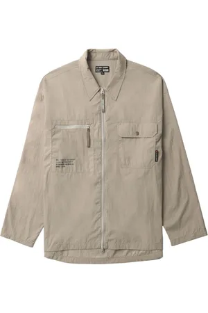 Izzue Text-print zip-up shirt