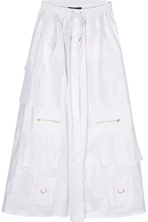 Cynthia Rowley Drawstring-waist silk cargo skirt