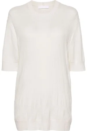 Helmut Lang Crushed-effect short-sleeve jumper