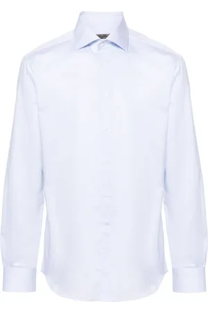 corneliani Pointed-collar cotton shirt