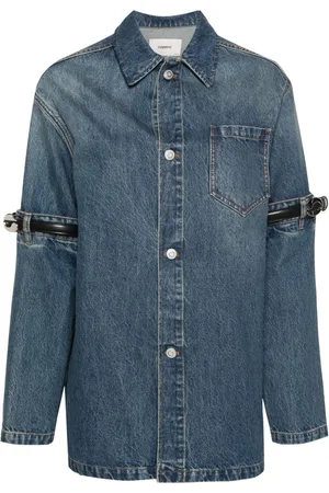 COPERNI Belted-sleeves denim shirt