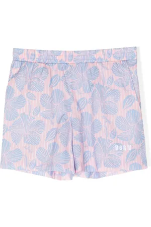 Msgm Floral-print elasticated shorts