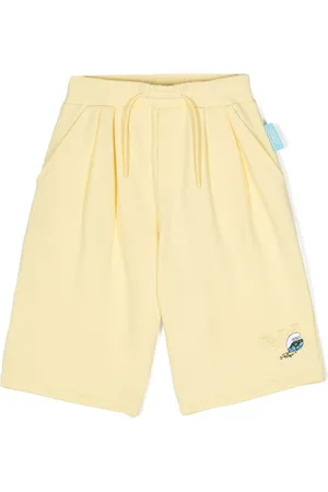 Emporio Armani X The Smurfs logo-appliqué cotton shorts