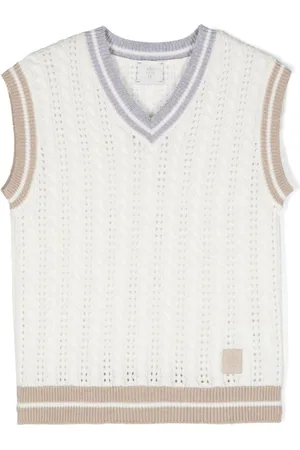 ELEVENTY Logo-patch knitted vest
