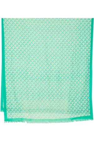 N.PEAL Tile-print cashmere scarf