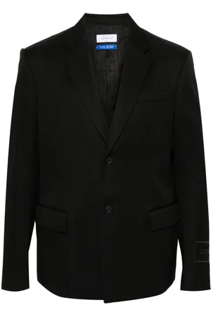 OFF-WHITE Logo-embroidered wool blazer