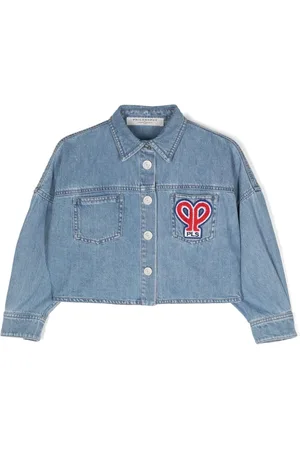 PHILOSOPHY DI LORENZO SERAFINI Logo-embroidered cropped denim jacket