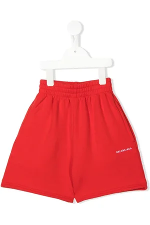 Balenciaga Logo-print cotton track shorts