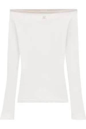 Courrèges Boat-neck cotton top