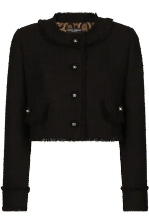 Dolce & Gabbana DG-buttons cropped tweed jacket
