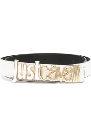 Roberto Cavalli Logo-lettering leather belt