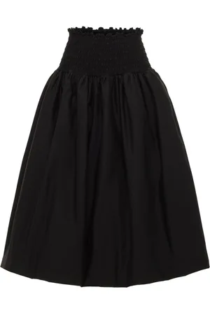 Azeeza Roma smock-waist cotton midi skirt