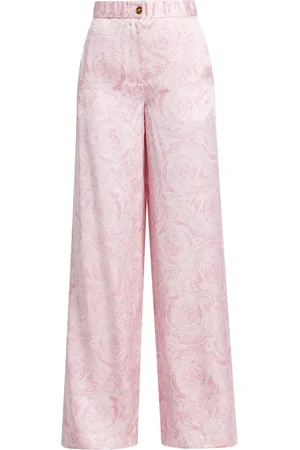 VERSACE Barocco wide-leg satin trousers