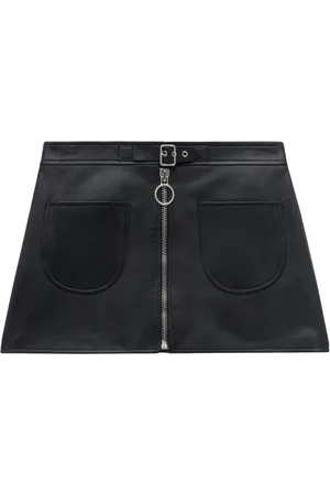 Courrèges Zip-up leather miniskirt