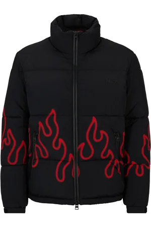HUGO BOSS Flame-print quilted jacket