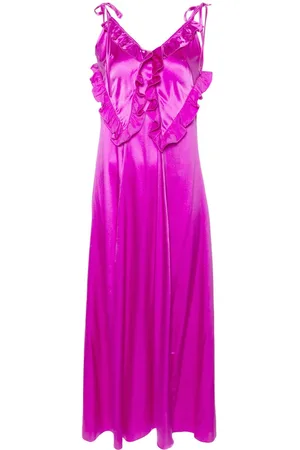 PNK Ruffled-detailed silk maxi dress