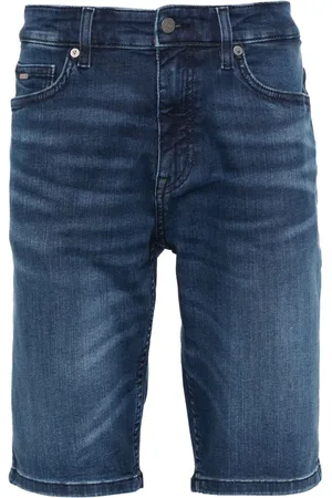 HUGO BOSS Logo-plaque denim shorts