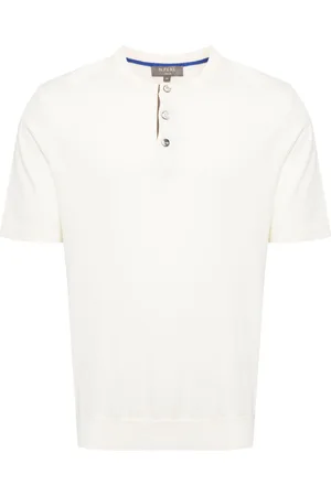 N.PEAL Fine-knit Henley top