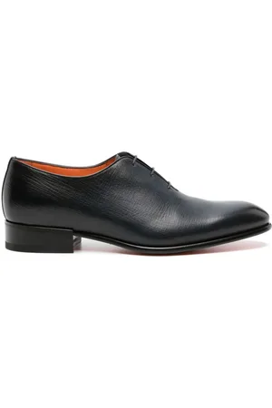 santoni Faded-effect leather Oxford shoes